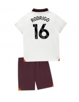 Manchester City Rodri Hernandez #16 Vieraspaita Lasten 2023-24 Lyhythihainen (+ shortsit)